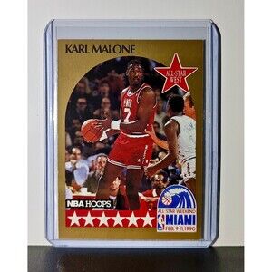 Karl Malone 1990 NBA Hoops NBA #21 Card Utah Jazz